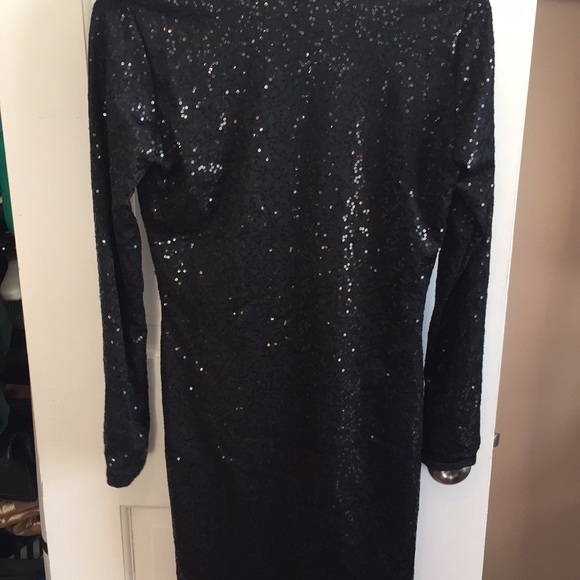 NWT J Lux Deep V Black Sequin Mini Dress 🔥 Prom - Picture 5 of 5